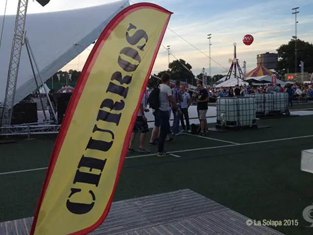 Disarray following the boys' gathering: trash and litter on the party field